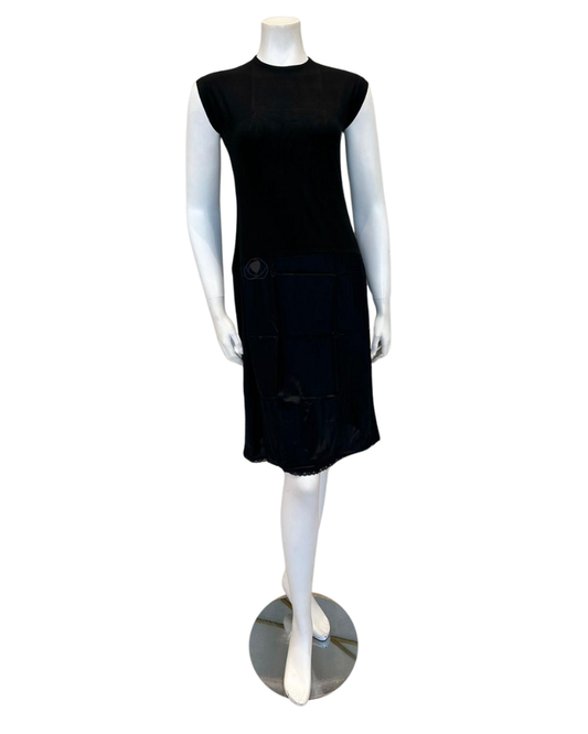 Slimit 39" Black/Black Sleeveless Shell Slip Adjustable Neck Myselflingerie.com