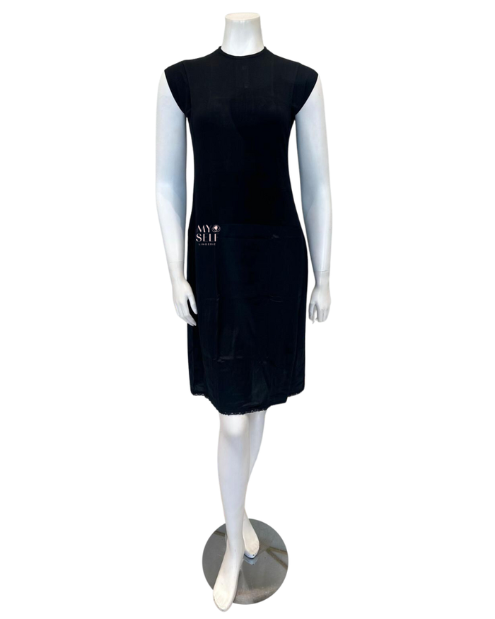 Slimit SLM2607 41" Black/Black Nursing Sleeveless Shell Slip myselflingerie.com