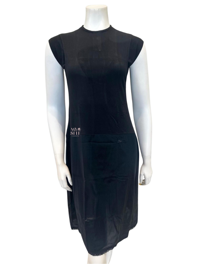 Slimit SLM2607 41" Black/Black Nursing Sleeveless Shell Slip myselflingerie.com