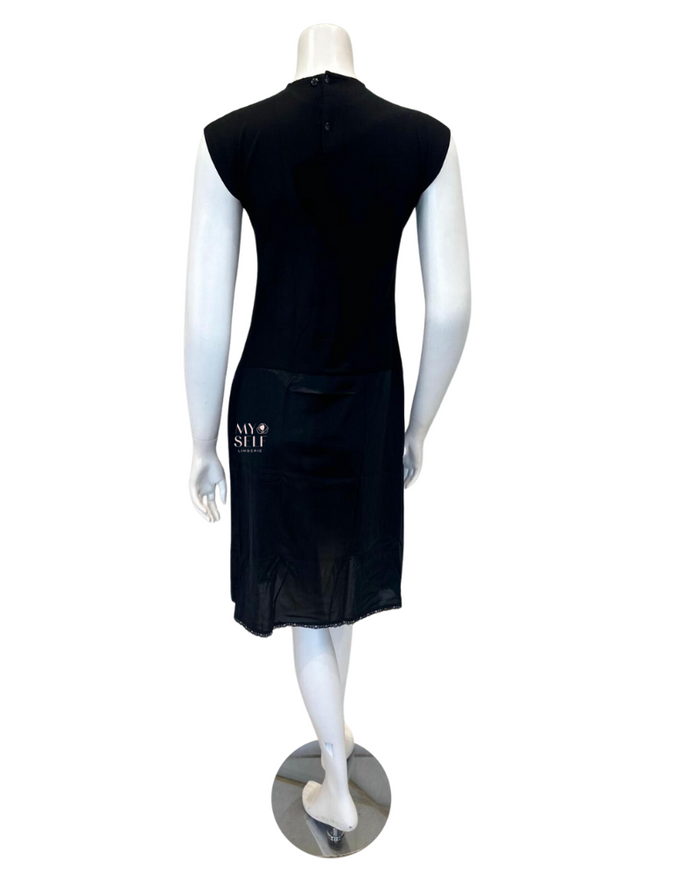 Slimit SLM2607 41" Black/Black Nursing Sleeveless Shell Slip myselflingerie.com