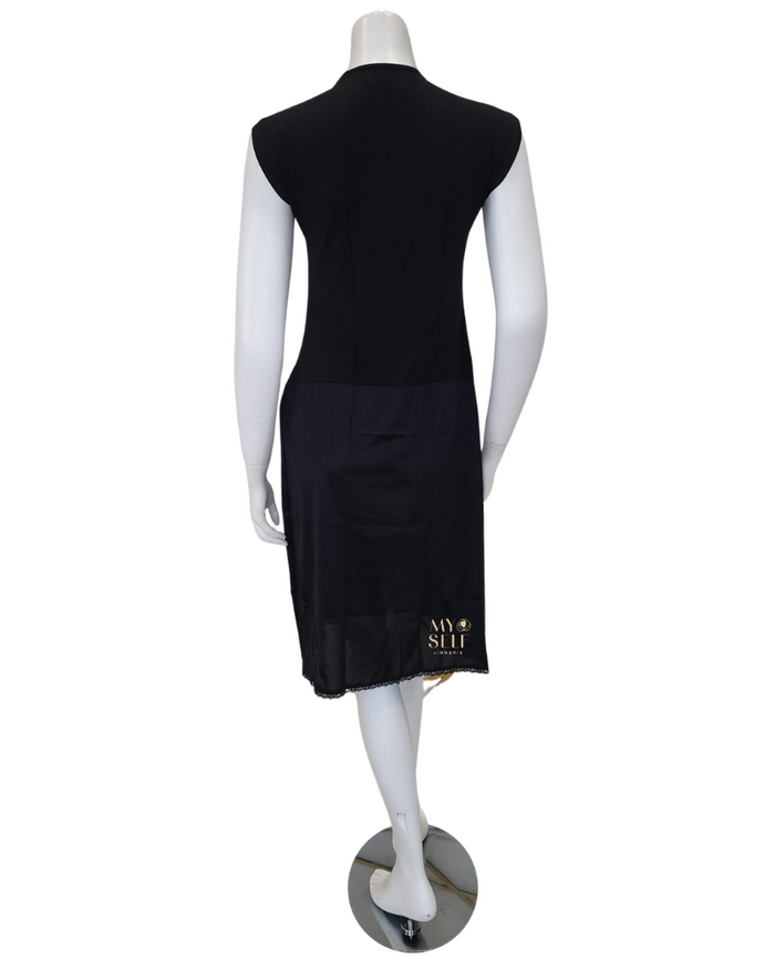 Slimit SLM12574 41" Black/Black Sleeveless Bamboo Shell Slip myselflingerie.com