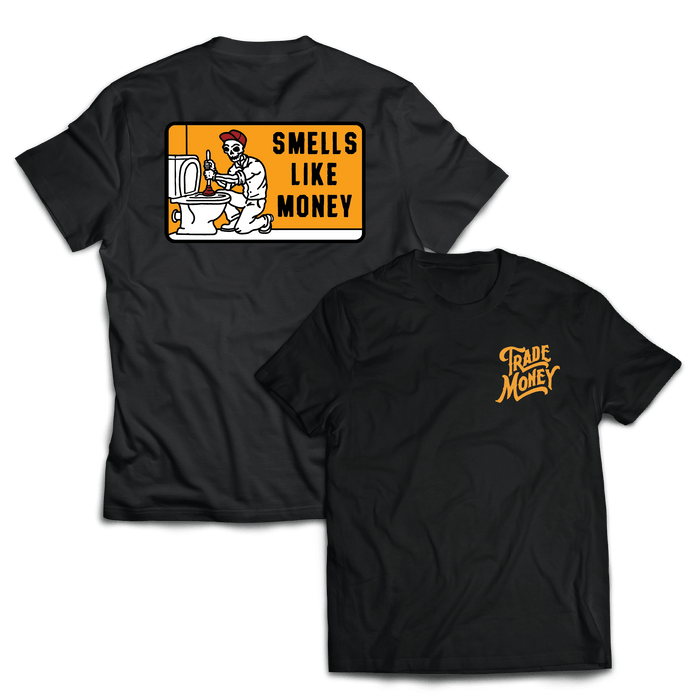 Trade Money Smells Like Money graphic tee in black frost