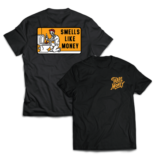 Trade Money Smells Like Money graphic tee in black frost