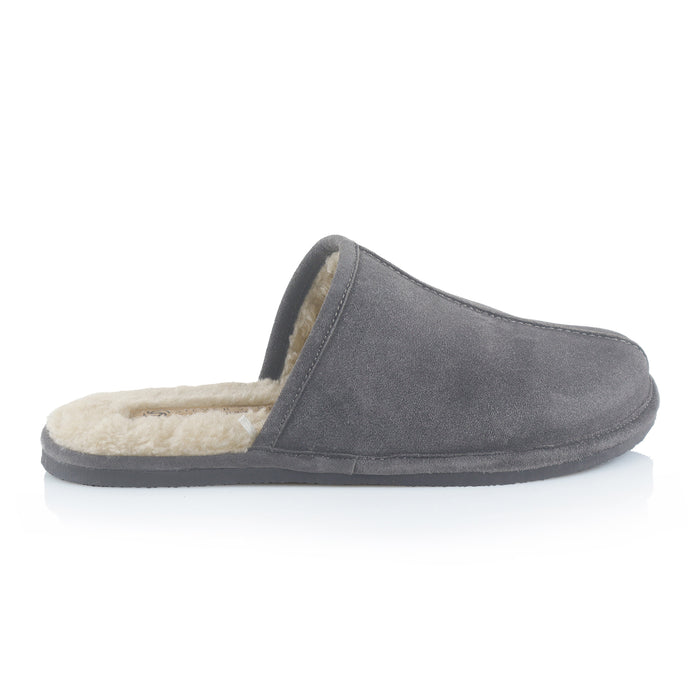 Smithfield Suede Leather Slippers - Grey