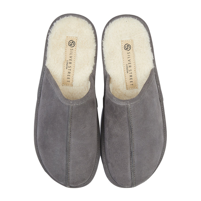 Smithfield Suede Leather Slippers - Grey