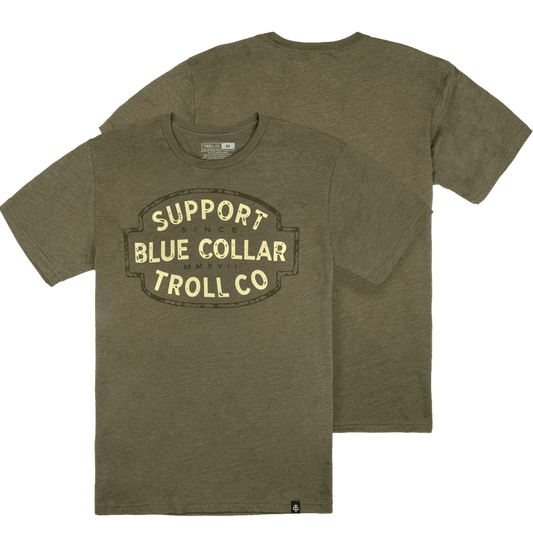Troll Co. Smolder graphic tee in military green