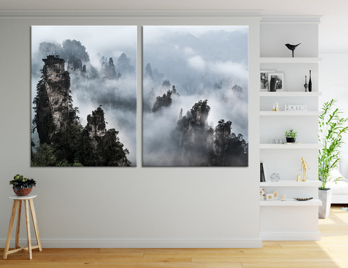 Snow Covered Mountains Canvas Print #7052