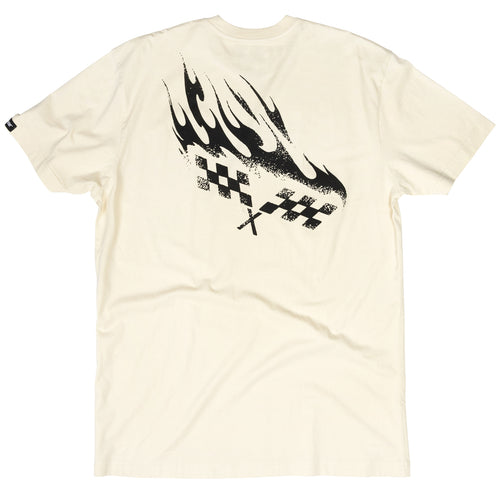 Fasthouse Sound Check tee in natural, back view of the print
