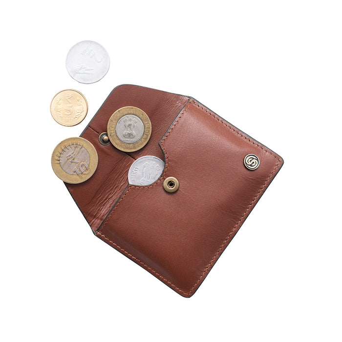 Sovona Leather Coin Purses - Dark Tan