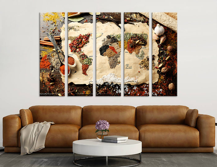Spice Map Canvas Print #5043