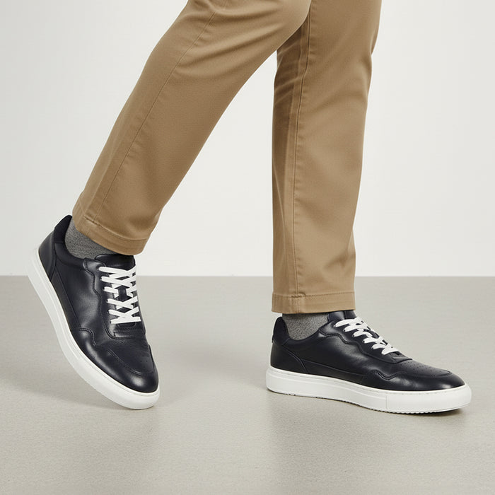 Spinney Leather Smart Casual Trainers - Navy