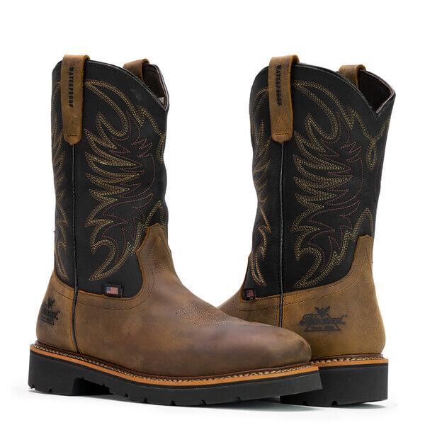 Thorogood USA made square toe wellington steel toe work boot, additional product view