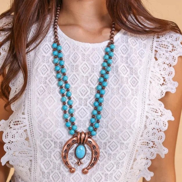 Squash Blossom Horseshoe Flower Necklaces Southern Western Vintage Statement Pieces - 260 Broadway Boutique