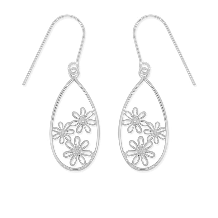 SS Floral Dangle Earrings