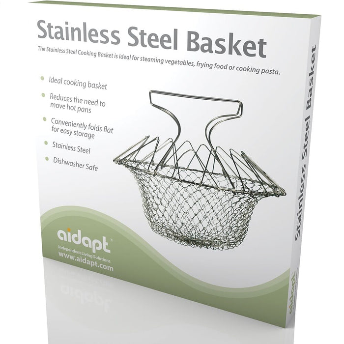 Lifestyle image of Stainless Steel Cooking Basket being used in a real-life setting.