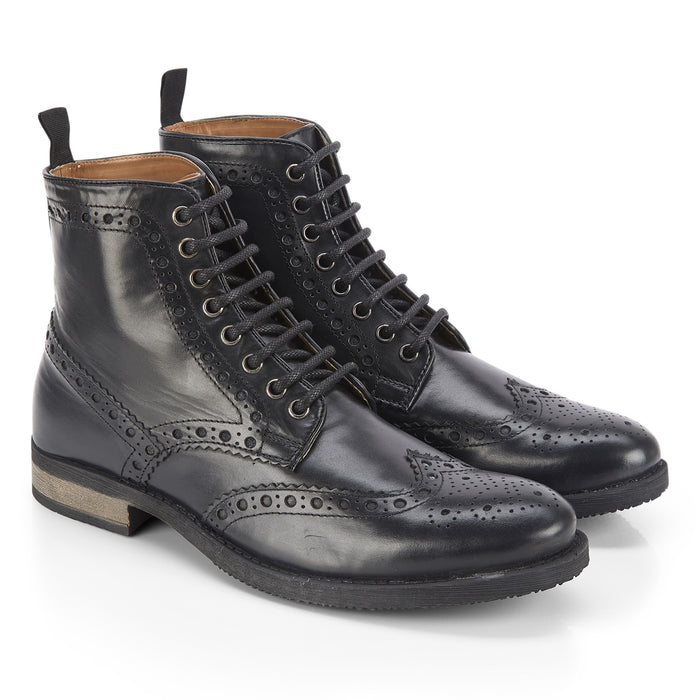 Stamford Leather Lace up Boots - Black