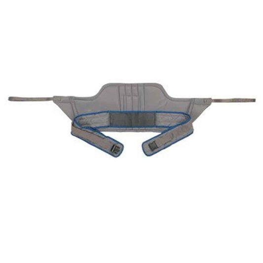 Full view of Stand Aid Sling-Medium mobile hoist on a plain background, showing the wheeled base, upright mast and sling attachment.