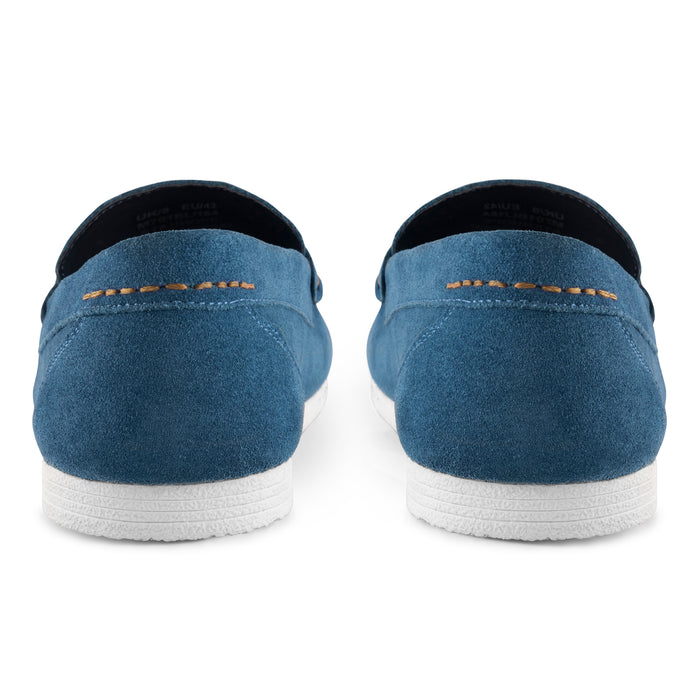 Stanhope Suede Leather Penny Loafers - Blue