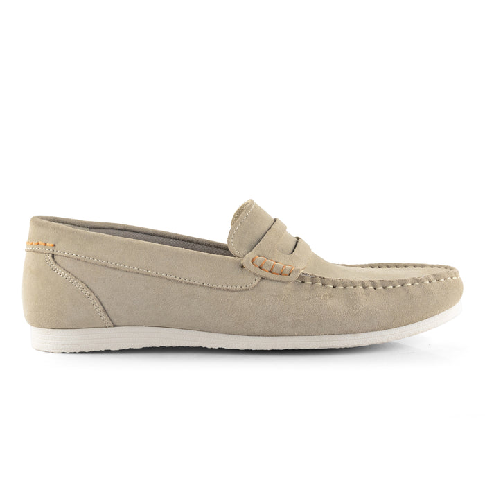 Stanhope Suede Leather Penny Loafers - Sand