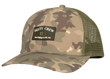 Salty Crew Steadfast retro trucker hat in camo