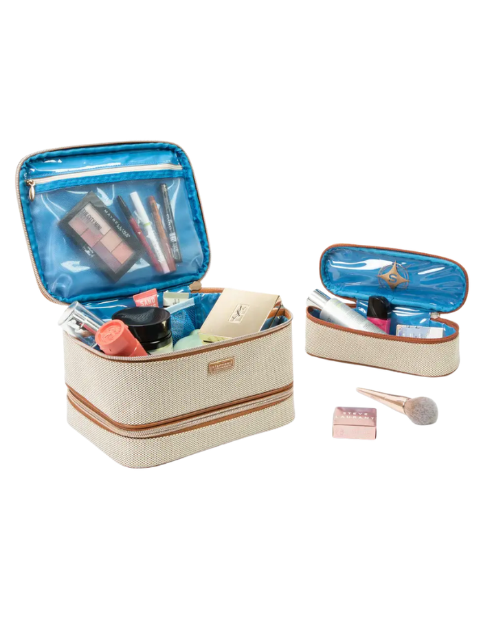 Stephanie Johnson TRO-IVO-JEN Tropea Ivory Jenny Train Case Toiletry Bag Myselflingerie.com
