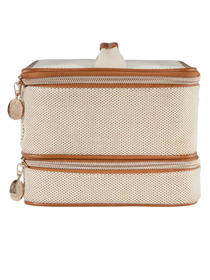 Stephanie Johnson TRO-IVO-JEN Tropea Ivory Jenny Train Case Toiletry Bag Myselflingerie.com