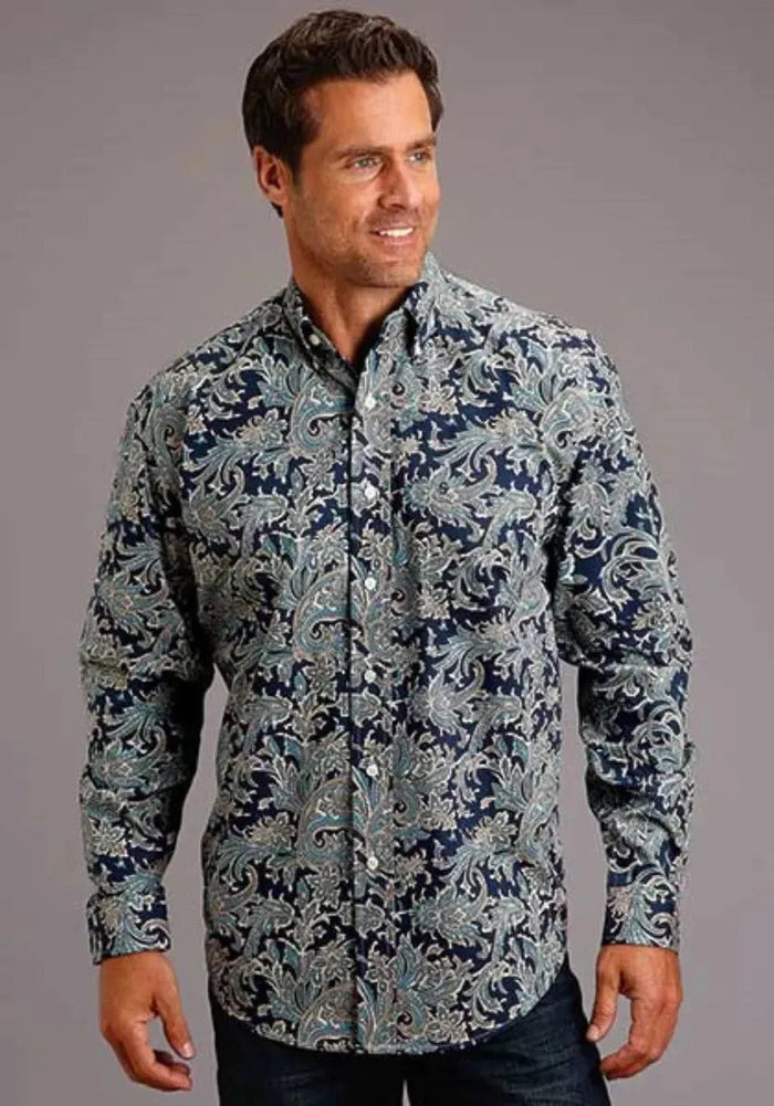 Stetson Deep Marine (Blue) - Men's Western Shirt - Hatcountry