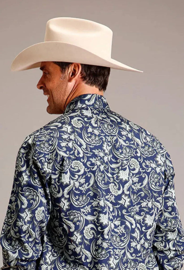 Stetson Midnight Paisley (Blue) - Men's Western Shirt - Hatcountry