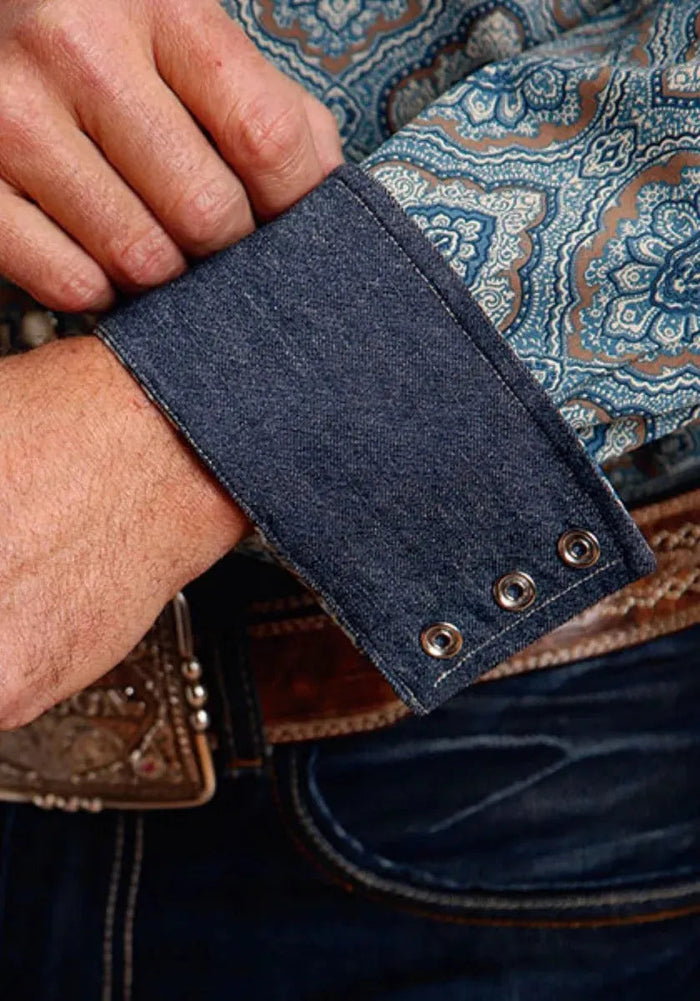 Stetson Sierra Paisley (Blue) - Men's Western Shirt - Hatcountry