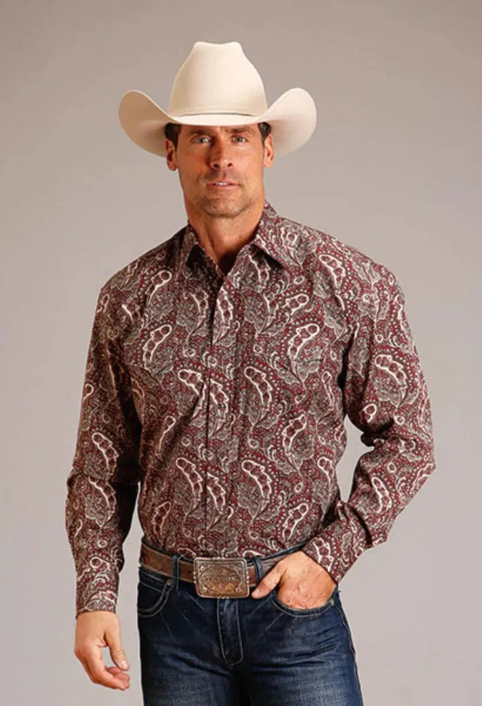 Stetson Siren Paisley (Wine) - Men's Western Shirt - Hatcountry