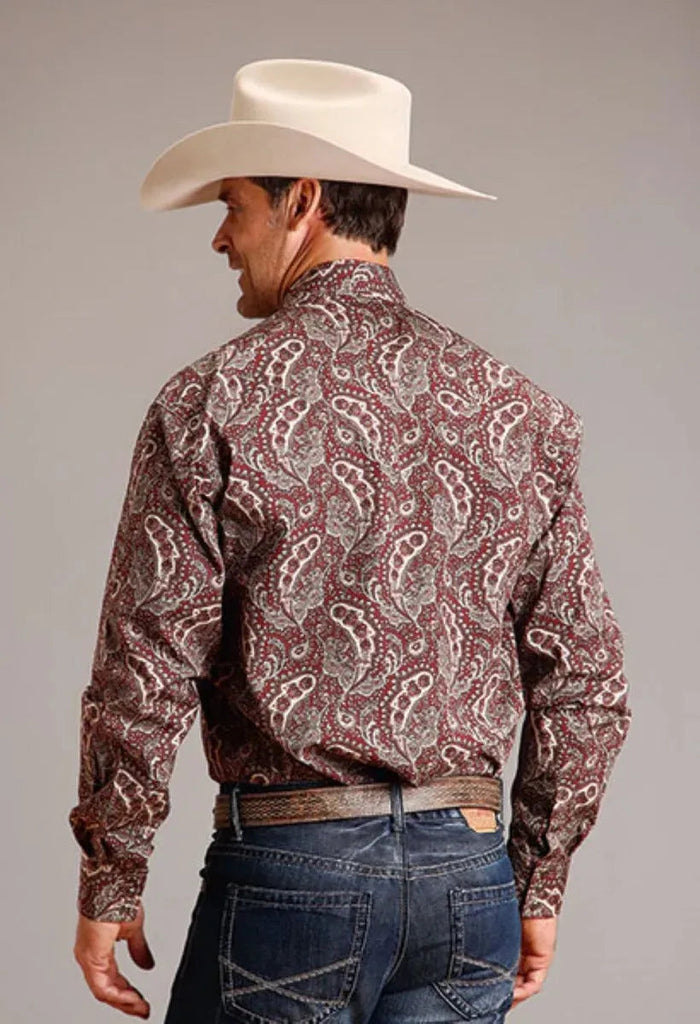 Stetson Siren Paisley (Wine) - Men's Western Shirt - Hatcountry