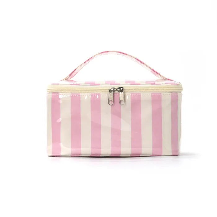 "Striped" make-up organiser light pink