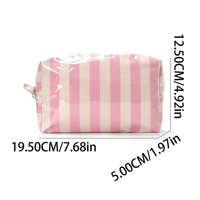 "Striped" make-up pouch