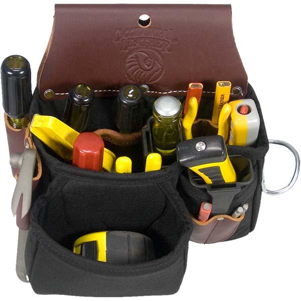 Occidental Leather Stronghold tool case with tools, top view