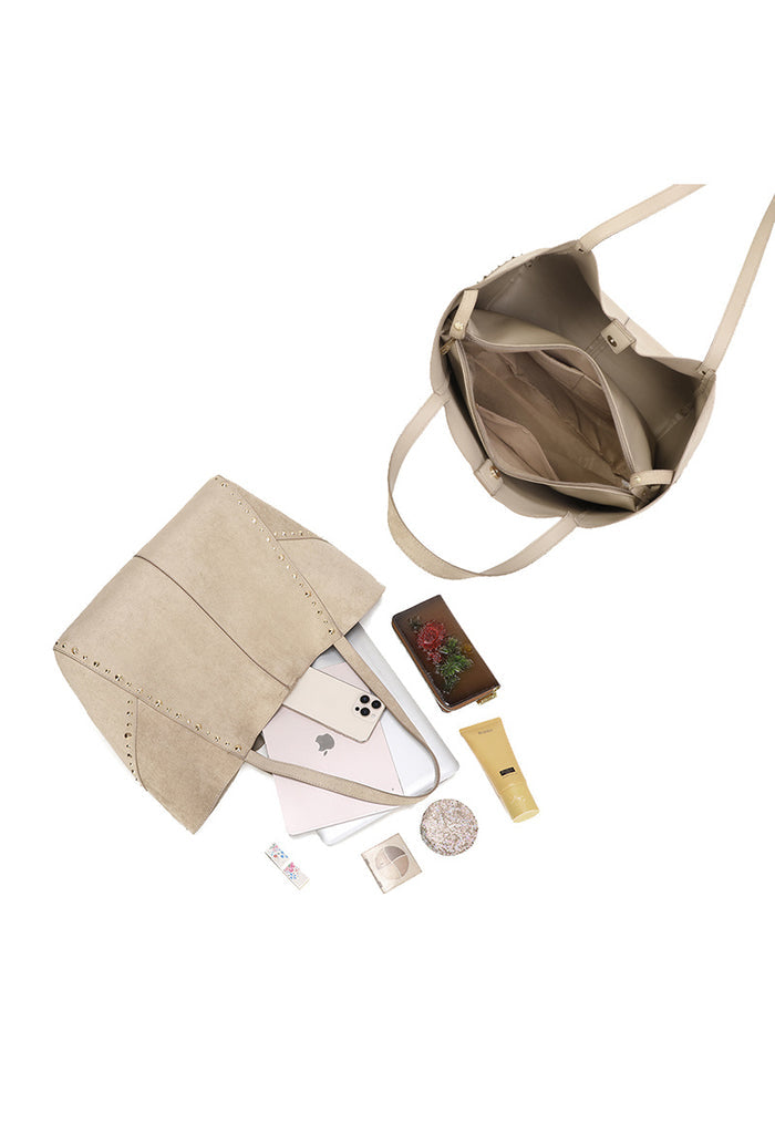 "Stud" bag taupe