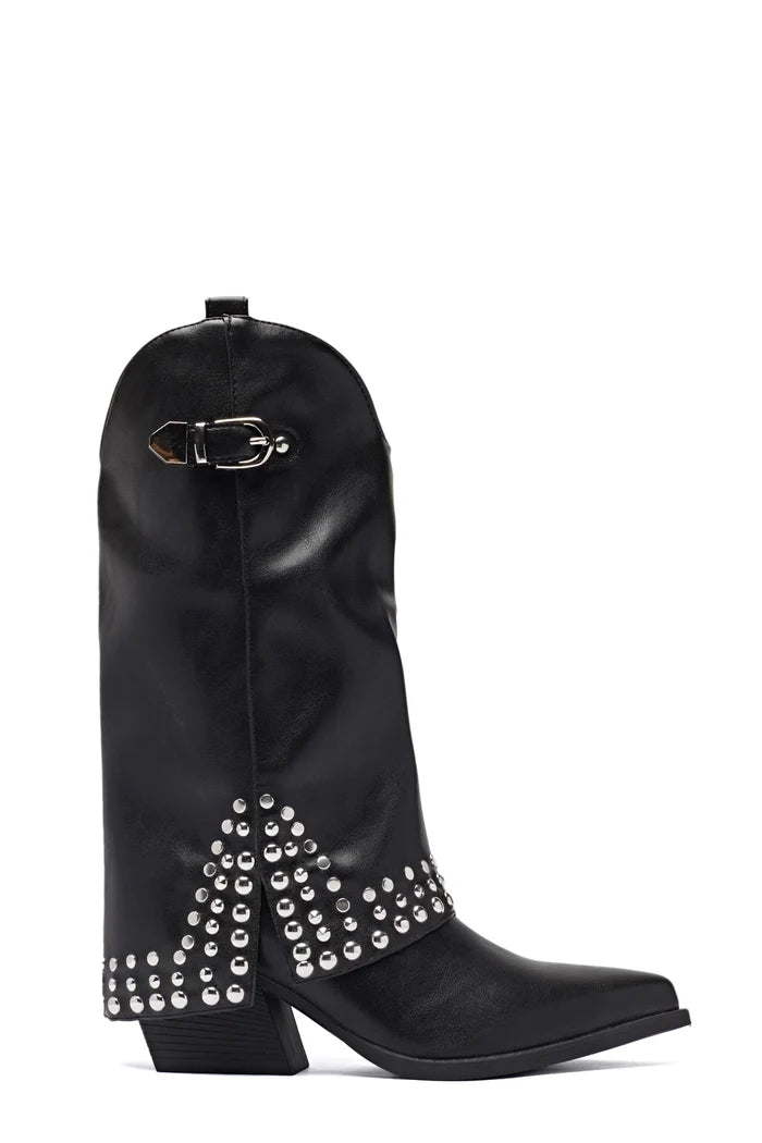 "Studded" boots black