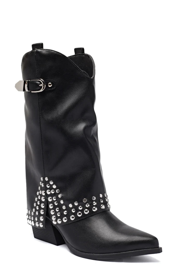 "Studded" boots black