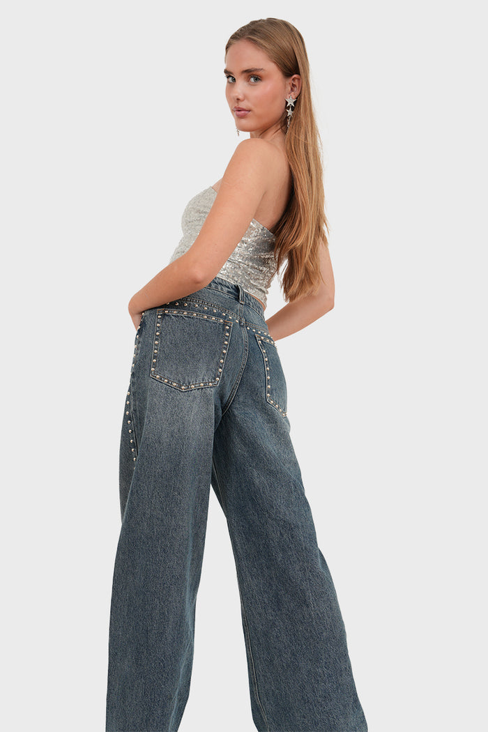 "Studded" jeans blue