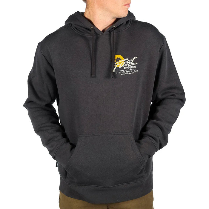 Fasthouse Sunset hooded pullover in vintage black, alternate product view of the sweatshirt
