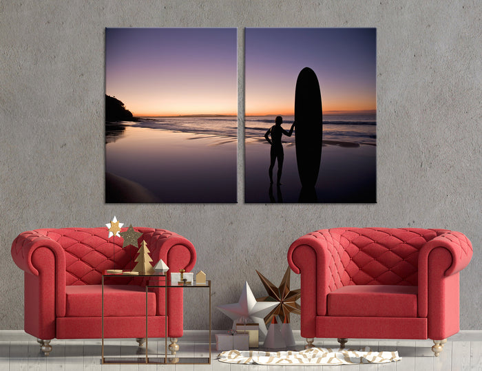 Surfer at Sunset Canvas Print #7158