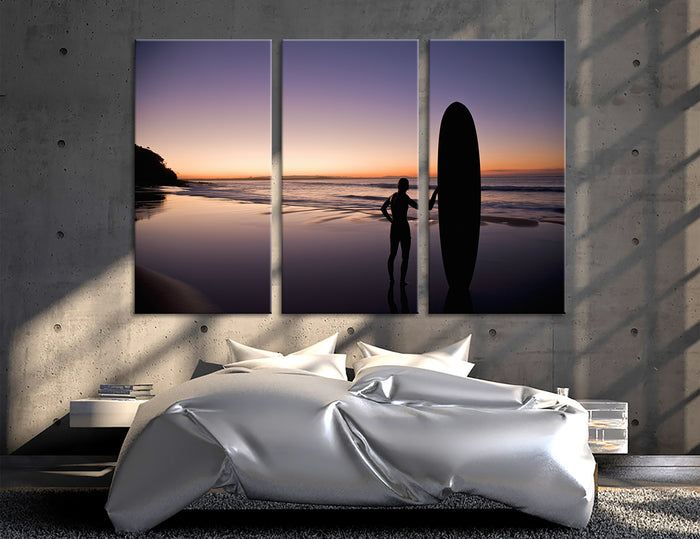 Surfer at Sunset Canvas Print #7158