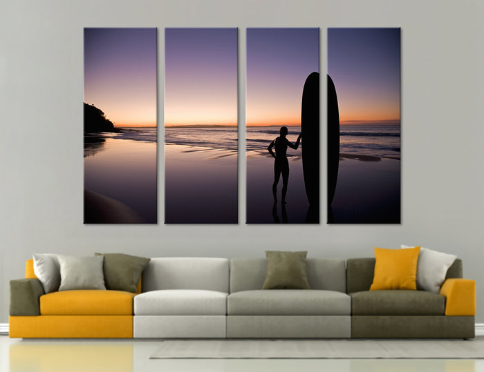 Surfer at Sunset Canvas Print #7158