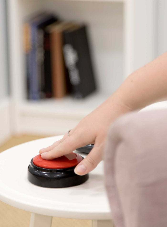 Talking Button Clock - Red
