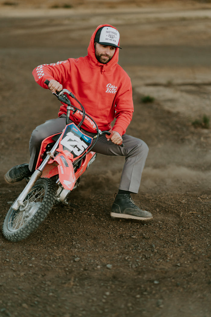 Fasthouse Tavern hooded pullover in cardinal, further product image
