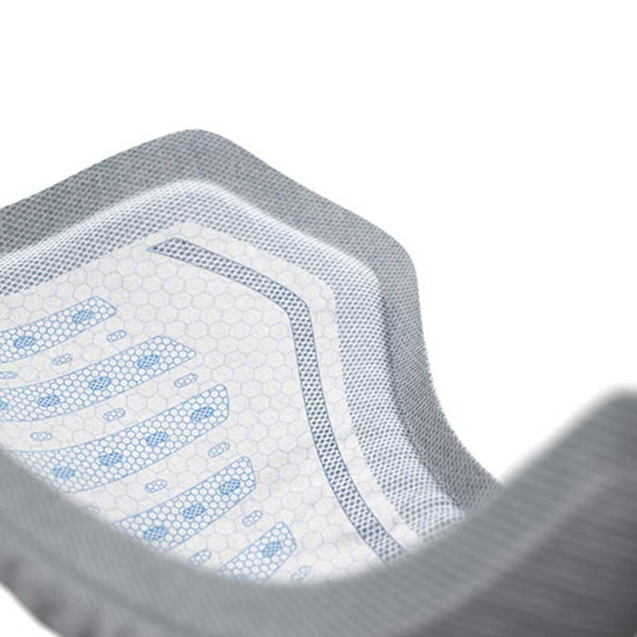 Close-up of a feature of TENA Men Discreet Incontinence Pads.