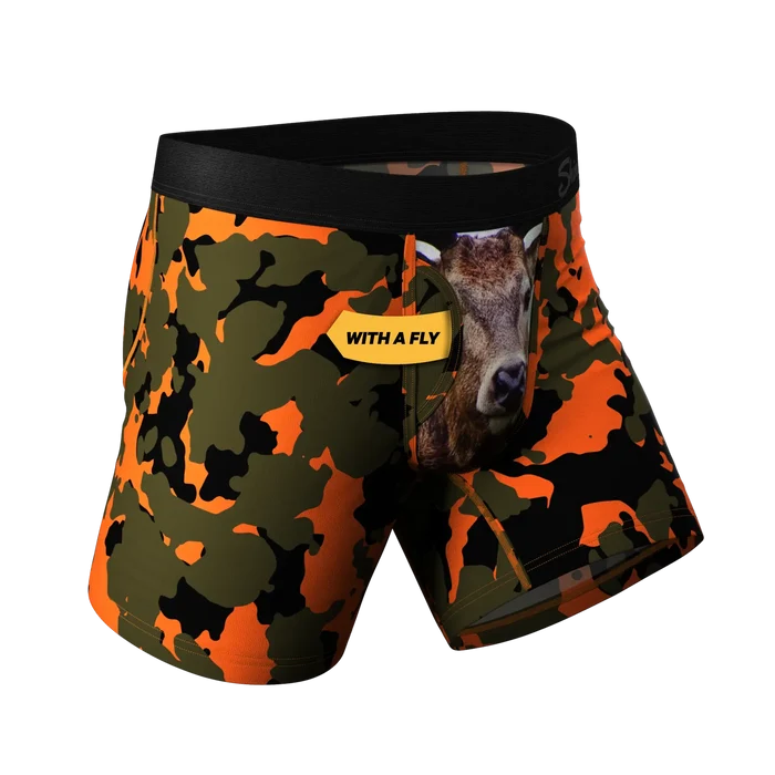 The Bambi Bunchers - Orange Camo Deer Ball Hammock® Pouch Underwear With Fly