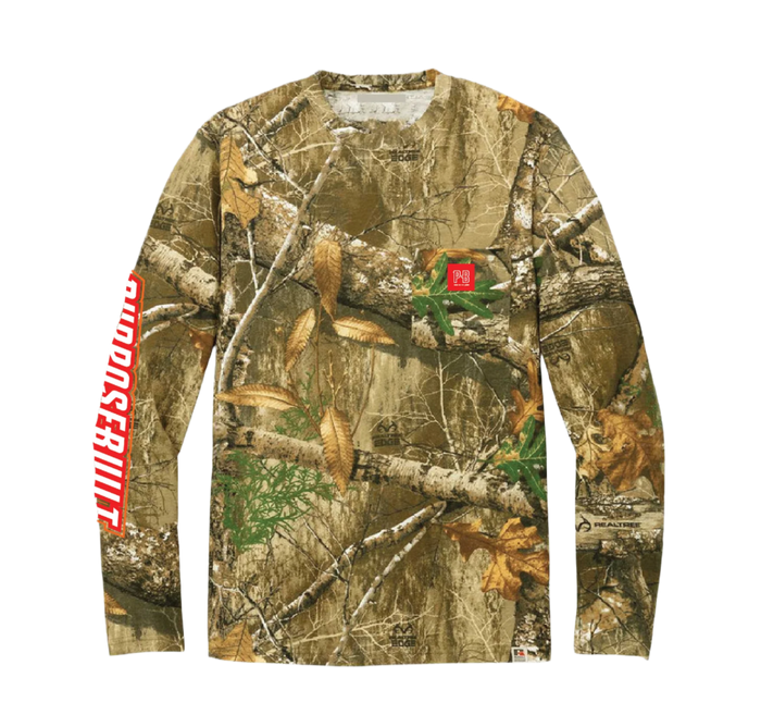 Purpose-Built Block long sleeve tee in Realtree camo, big and tall sizing