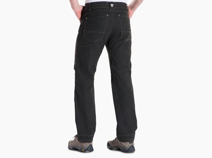 Back view of the espresso Kuhl The Law pant showing the back pockets and gusseted seat