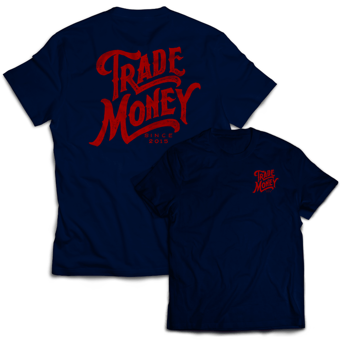 Trade Money Mantra graphic tee in dark navy
