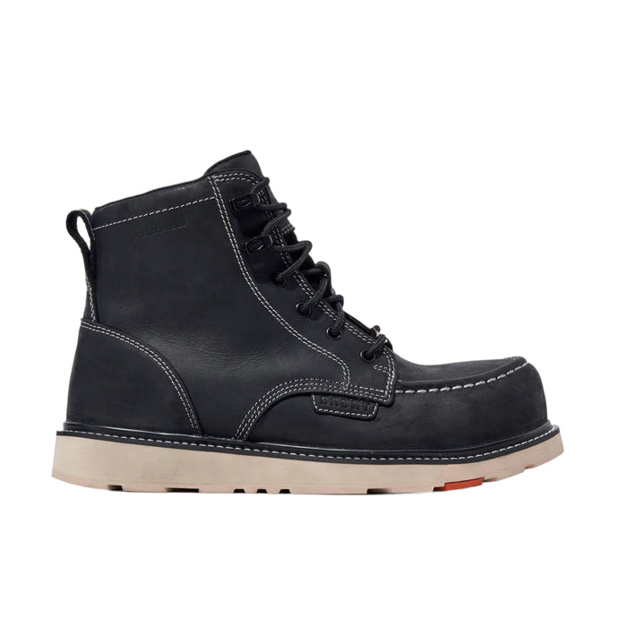 BRUNT Marin 6-inch waterproof composite toe work boot in black leather, right side view
